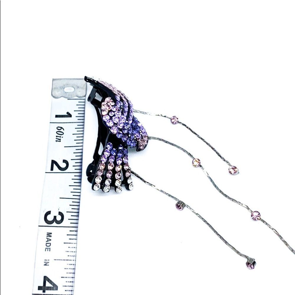 Lavender Rhinestone Hair Clip - Picture 6 of 7